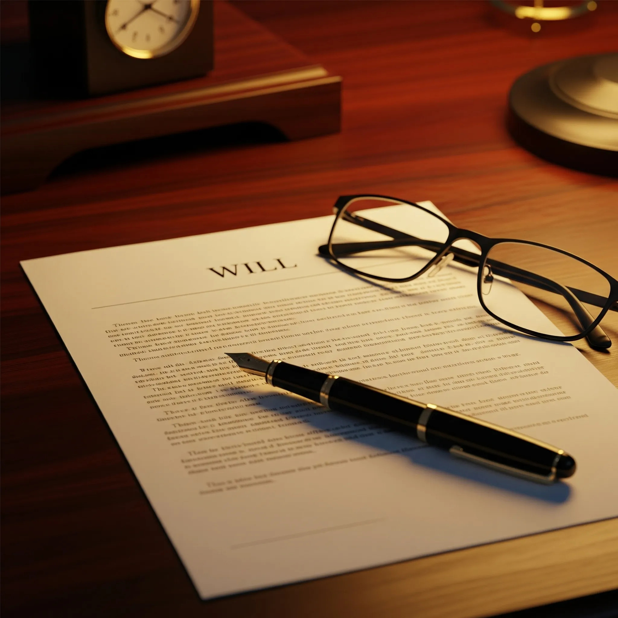 Fountain pen signing a will